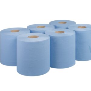 Blue Centrefeed Paper Towel – 2 Ply Embossed - 120m